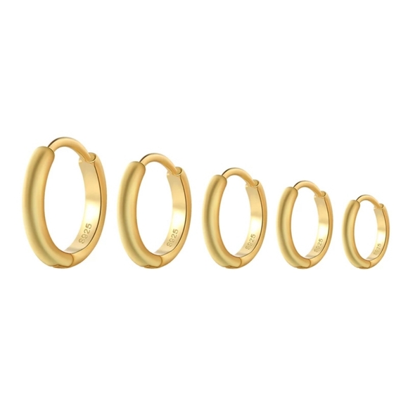 NEW 18k Gold Vermeil Hoop Earrings - Picture 6 of 15